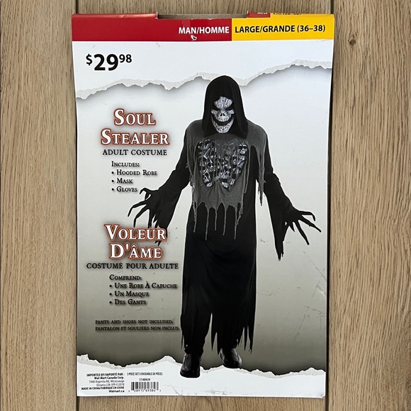 Walmart Other - EUC - Soul Stealer Adult Costume - Black